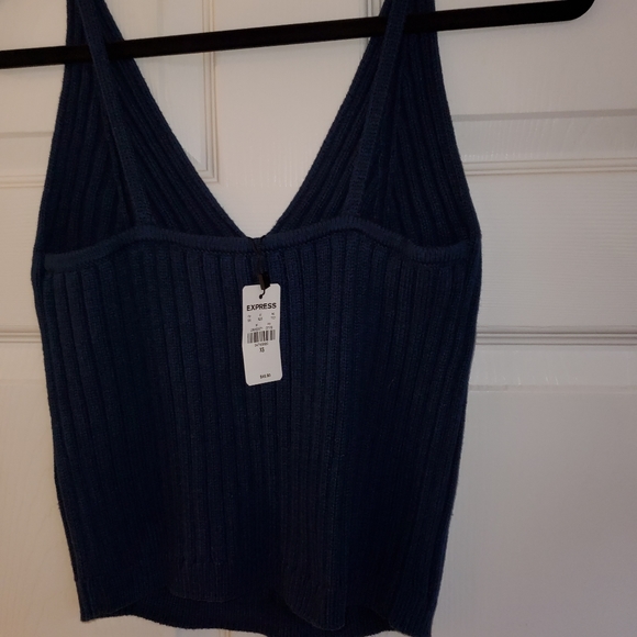 Ribbed sweater cami, blue - Picture 3 of 4